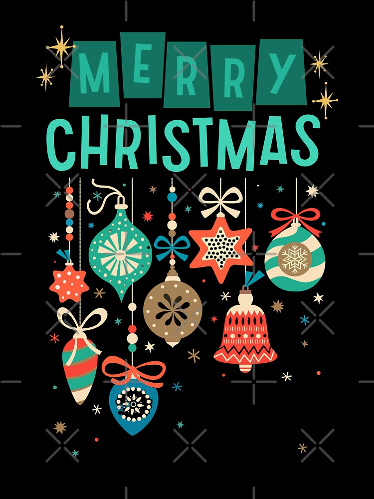 Merry Christmas Ornaments Design Retro by BeansHotTees