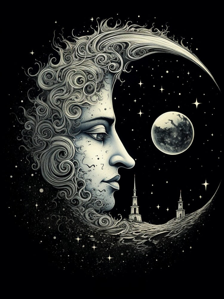 Moon and Stars by whitecat23