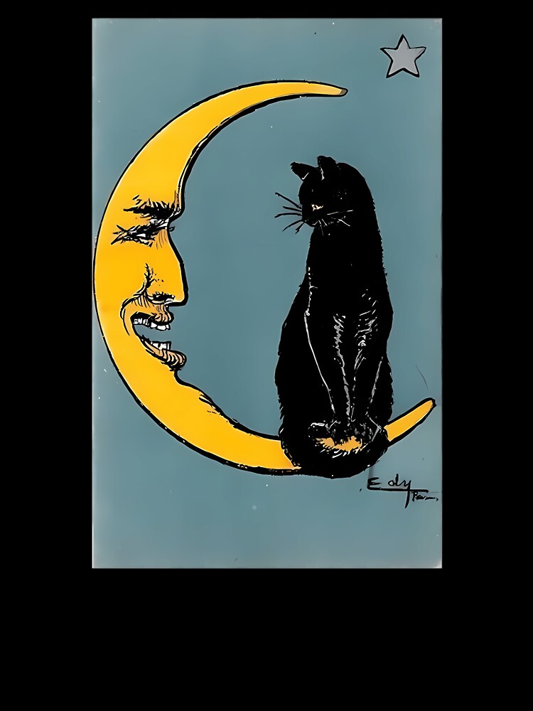 La Luna With Cat Tarot Card by Daylenow