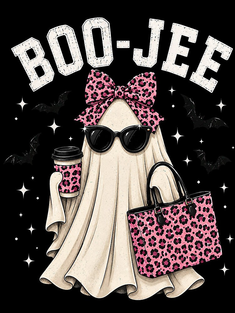 Boo-Jee Ghost Pink Leopard Bow Halloween Coffee Lover by torildorxop