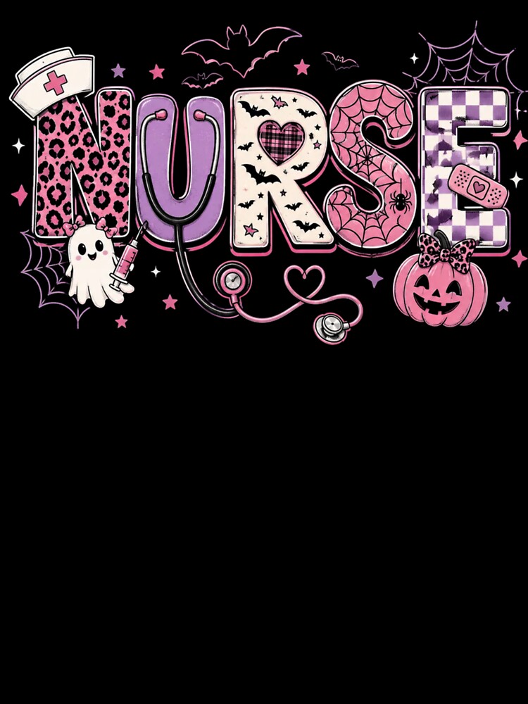Cute Nurse Halloween Shirt, Pink Spooky Nurse, Kawaii Halloween Nurse, Nurse Life, Cute Medical Halloween Design by Artbyrome