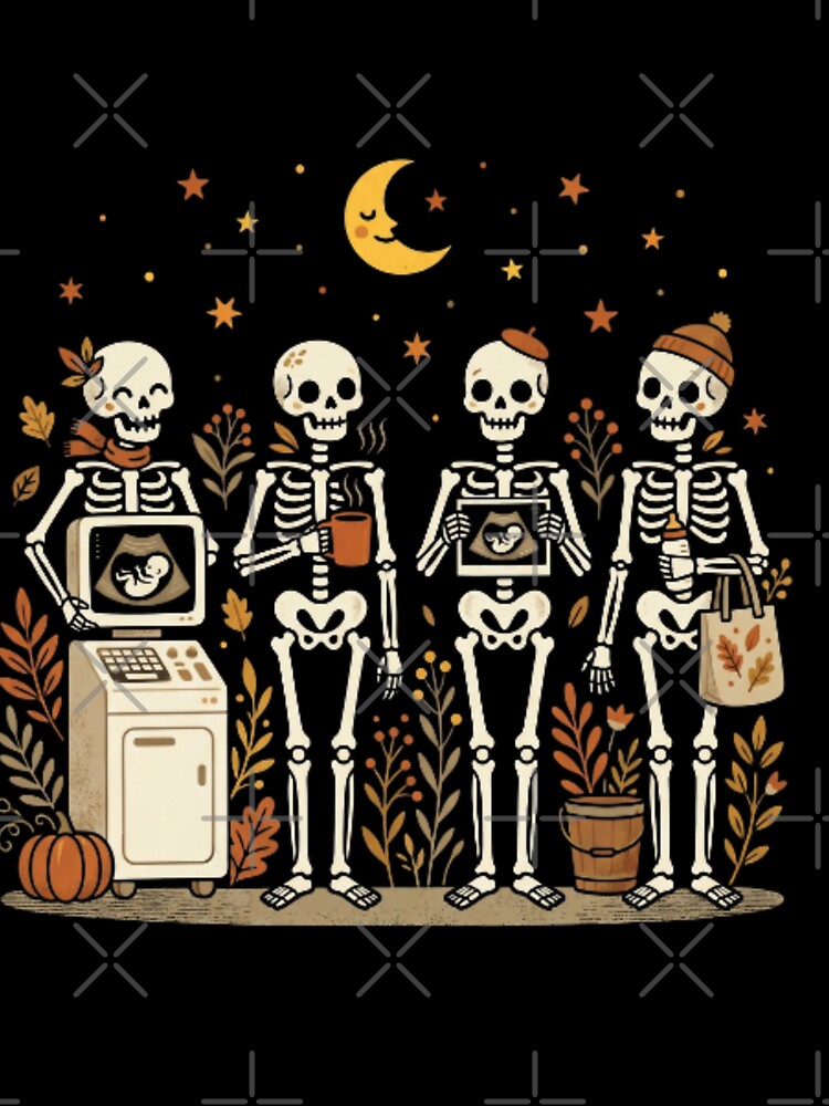 Sonographer Skeleton Halloween Ultrasound Tech OBGYN Spooky by w66aboo
