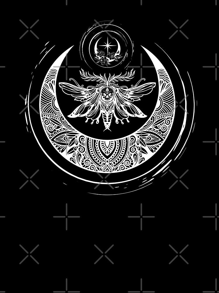 Deaths Head Moth Under Crescent Moon by Lylabean22