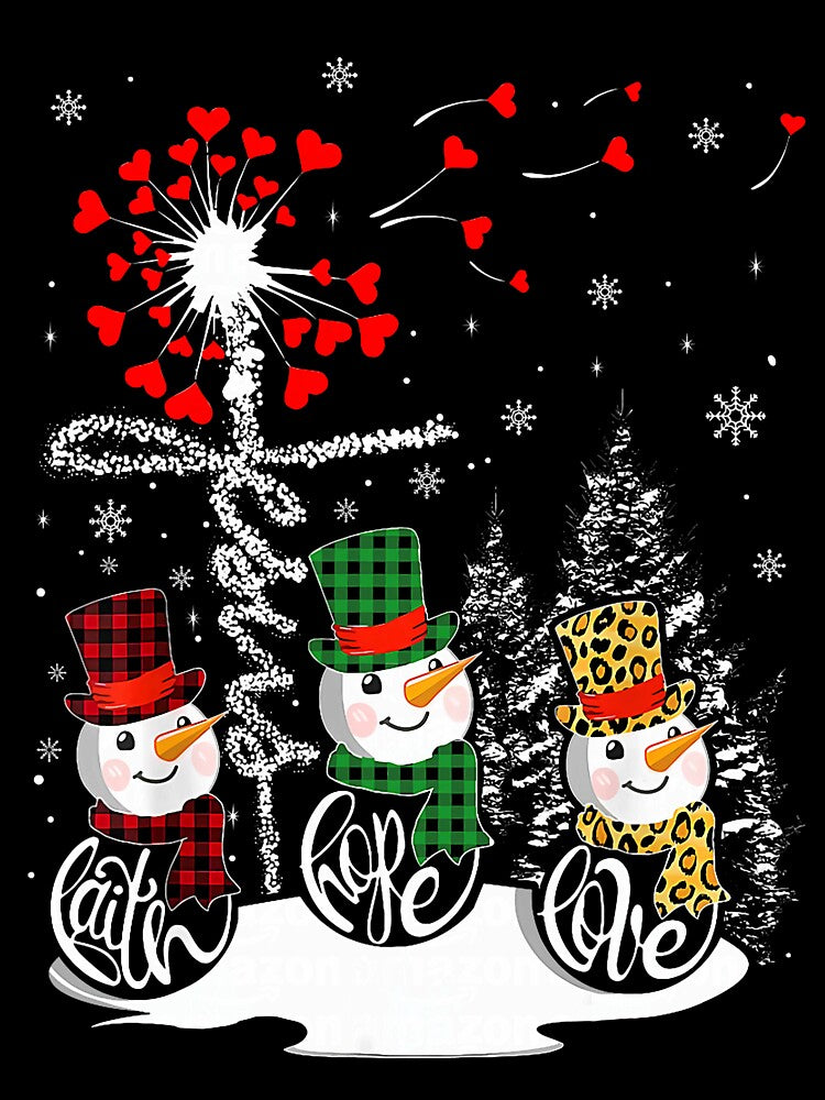 Faith Hope Love Snowman Leopard Winter Christmas by khdmalakarak