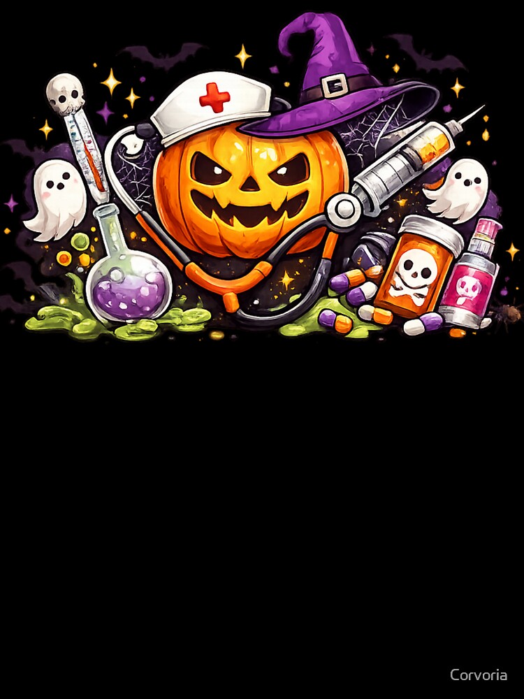 Nurse Practitioner Halloween Gift Pumpkin Art by Corvoria