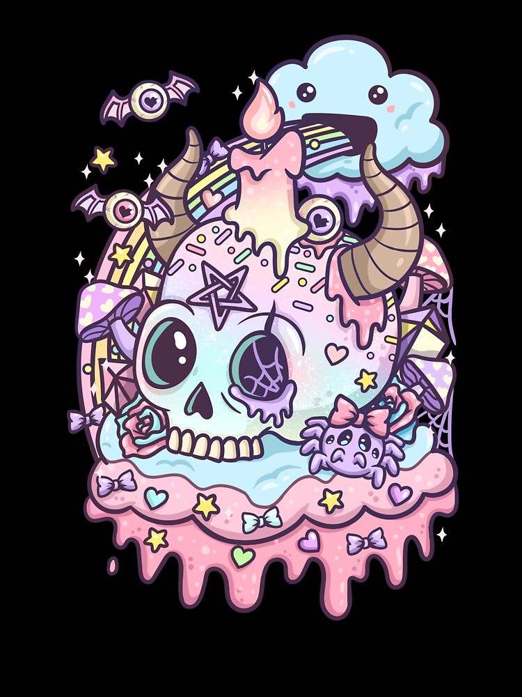 Pastel Goth Skull Kawaii by Mealla