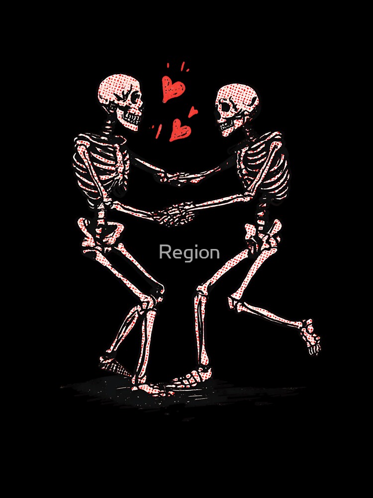 Dancing Skeleton Lovers Romantic Spooky Design by Region