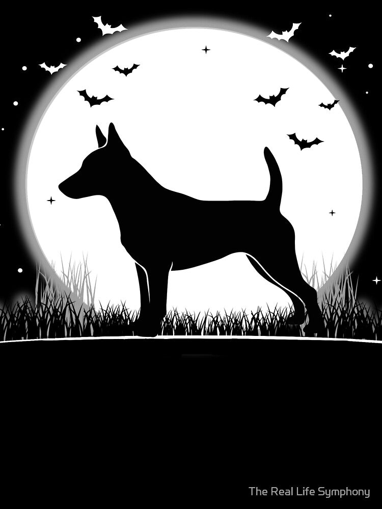 Australian Terrier Dog – Halloween Moon Silhouette by The Real Life Symphony