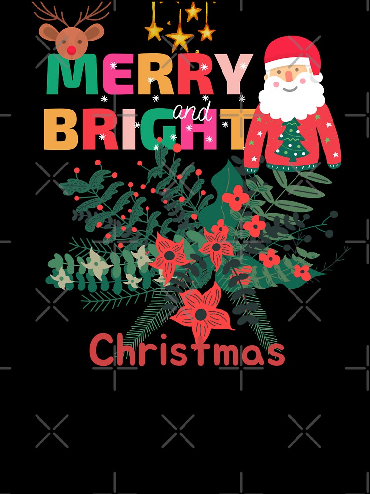 merry and bright christmas text and graphics by bano12