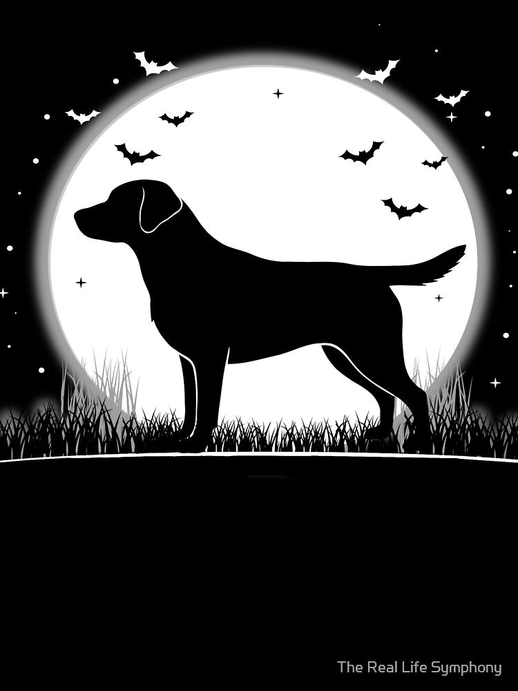 Labrador Retriever Dog – Halloween Moon Silhouette by The Real Life Symphony