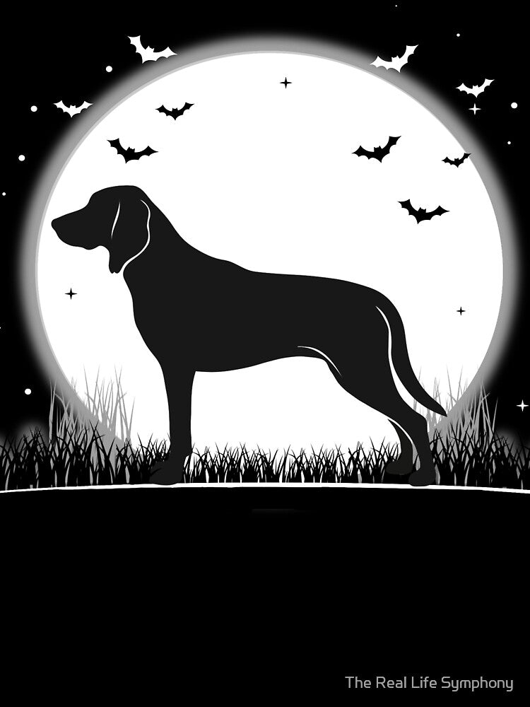 American Foxhound Dog – Halloween Moon Silhouette by The Real Life Symphony