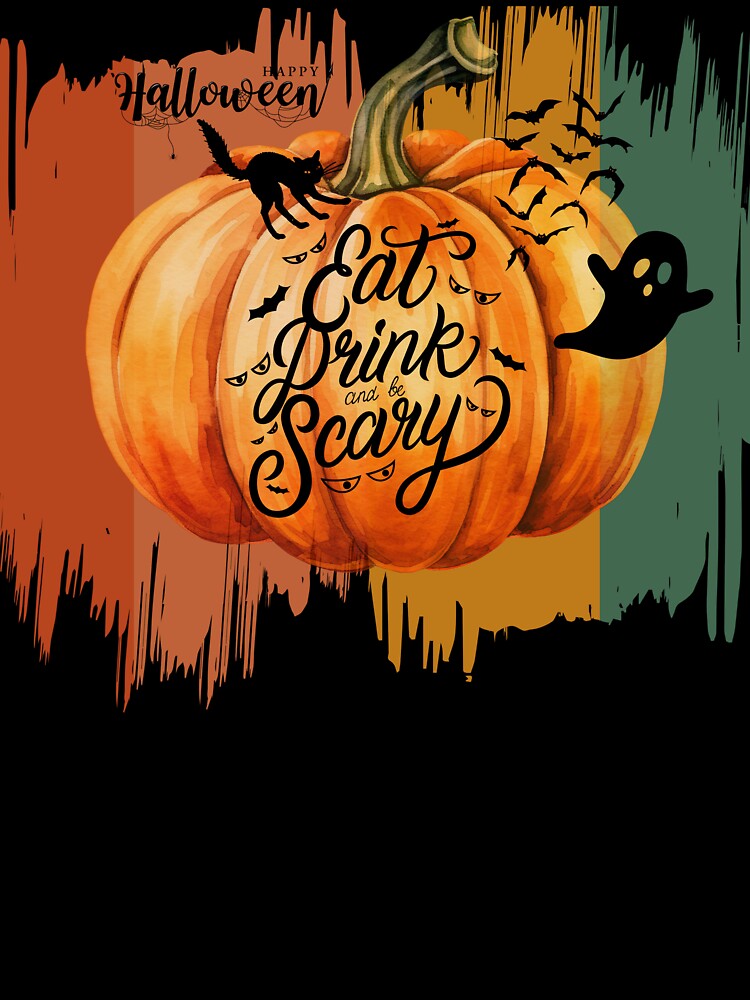Retro Halloween Vintage.Eat, drink and be scary! Happy Halloween! by JAGA-ALIME