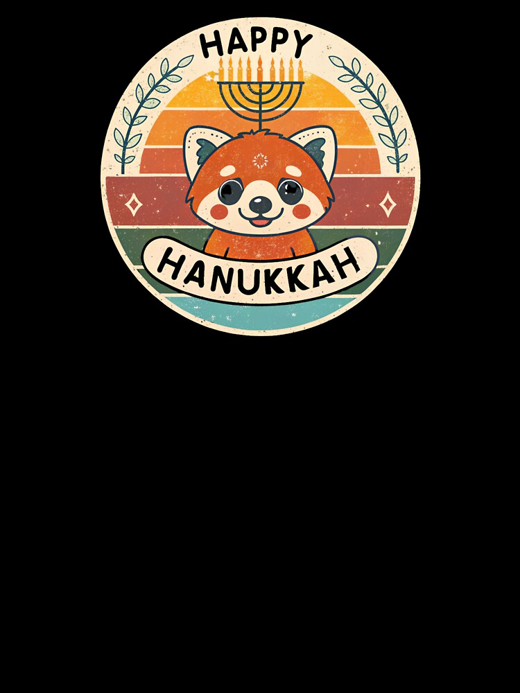 Happy Hanukkah Cute Fox – Kawaii Jewish Holiday Retro Illustration by A1MarketDesigne