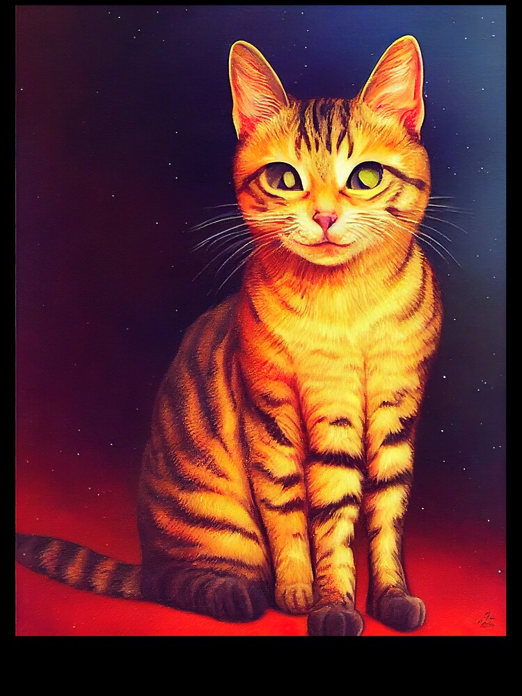 cat halloween in galaxy orange by ComicsFactory