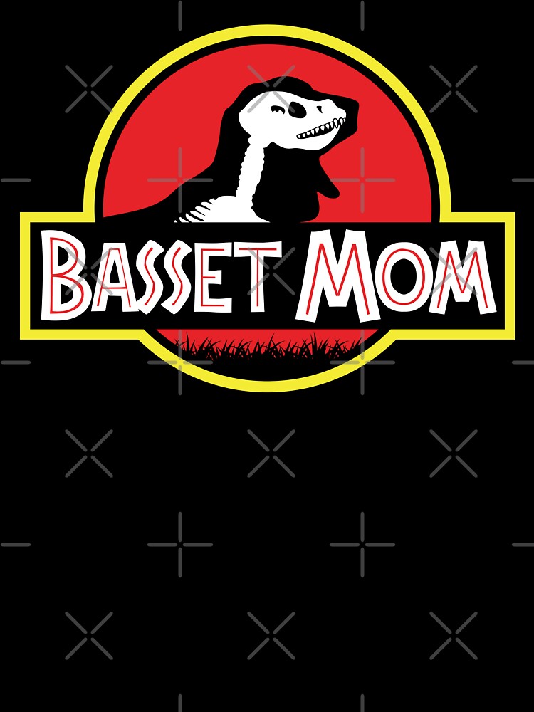 (For Dark Background) Jurassic Basset Hound Mom by More Cute Dogs
