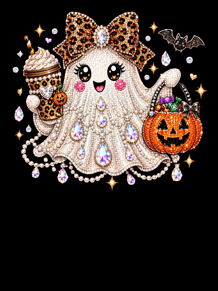 Glam Sparkle Ghost with Iced Coffee and Pumpkin by hamadacolonel