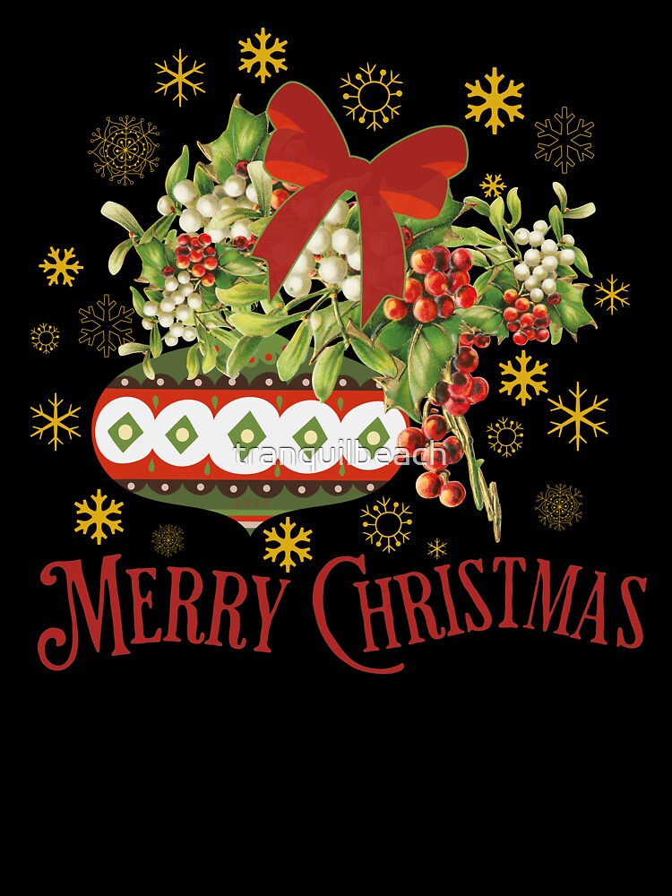 Ornament Retro Vintage Merry Christmas is perfect for the groovy Christmas lovers this holiday season by tranquilbeach