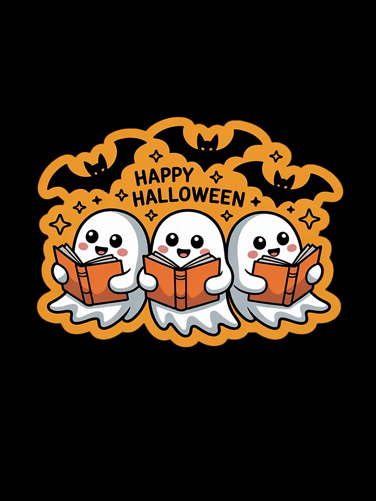 Ghosts Reading Books Women Cute Spooky Bookish Teacher Fall Halloween Printed by NeomiStoreSS