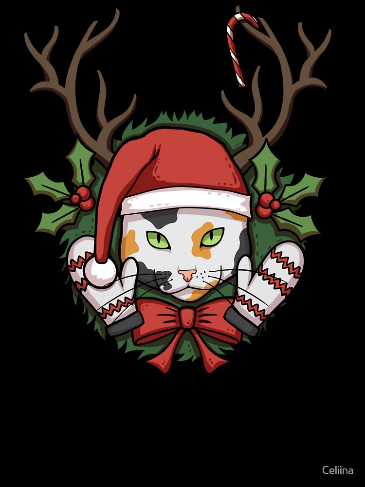 Christmas Tricolor Cat by Celiina