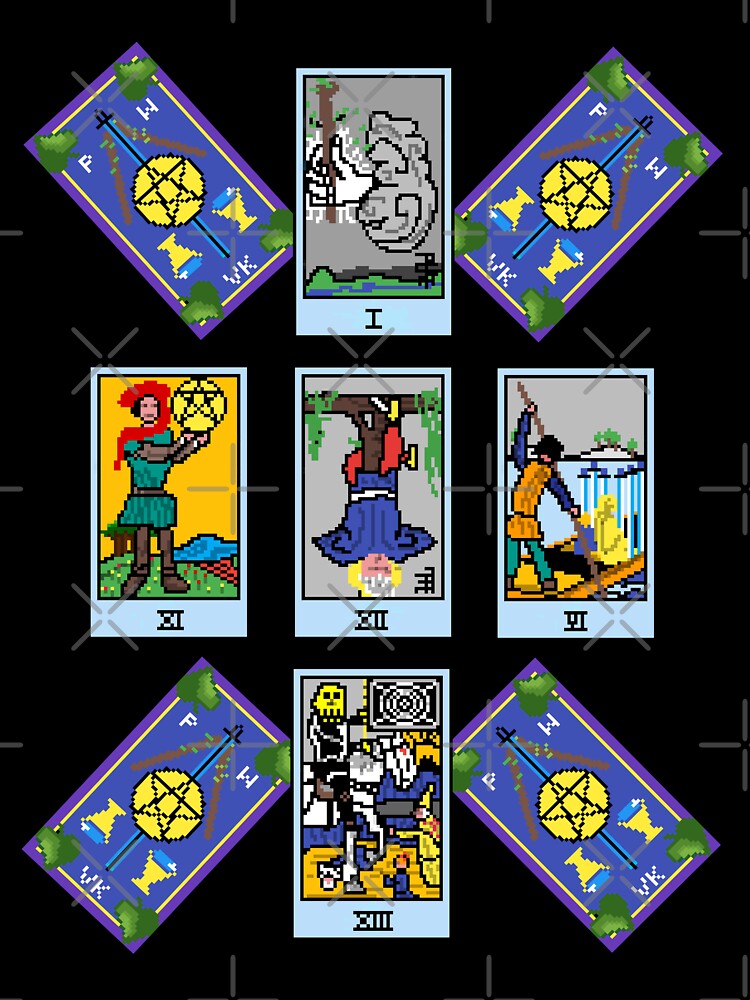 Pixel Waite Tarot - Celtic Cross Spread 4 Design for T-shirts and accessories by Pixel Waite