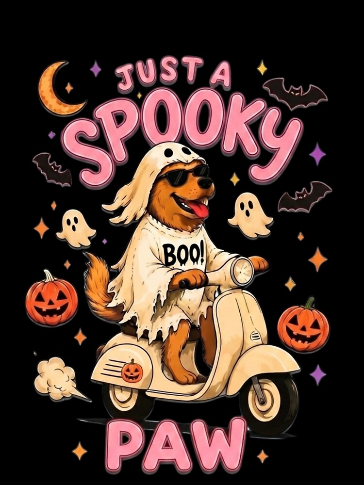 Just a Spooky Paw Scooter | Funny Halloween Dog Ghost by yanderedev