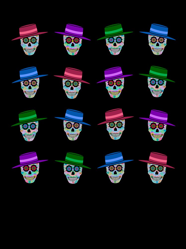 Dia De Los Muertos Colorful Sugar Skull Pattern by mrtraz
