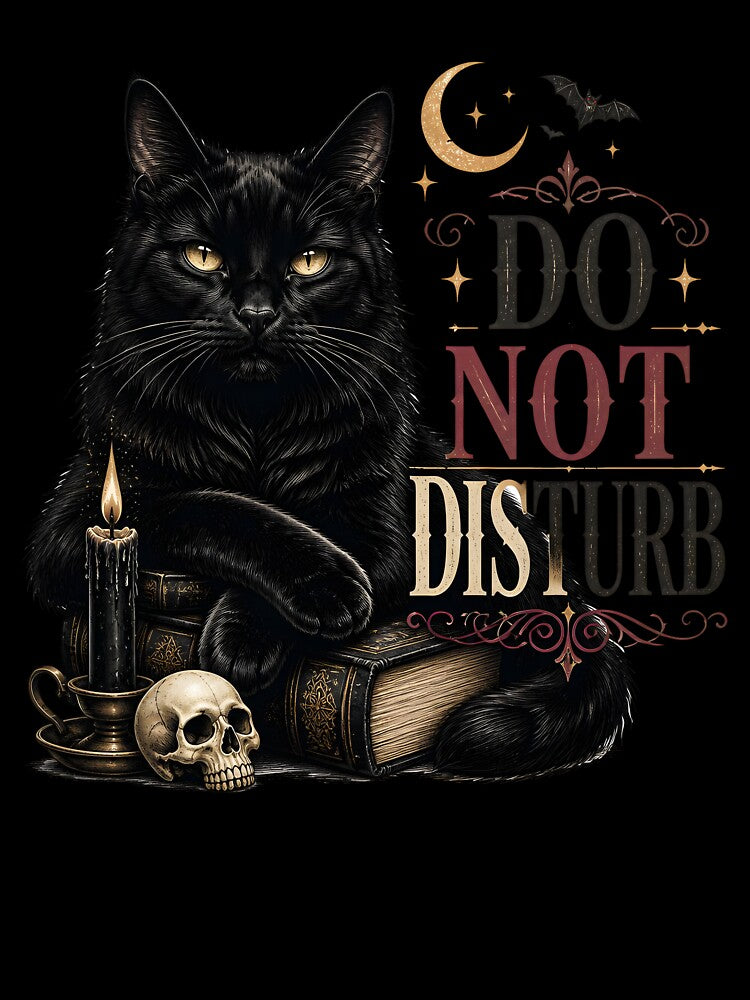 Do Not Disturb Cat Retro Halloween Poster Halloween by KristenosNehk