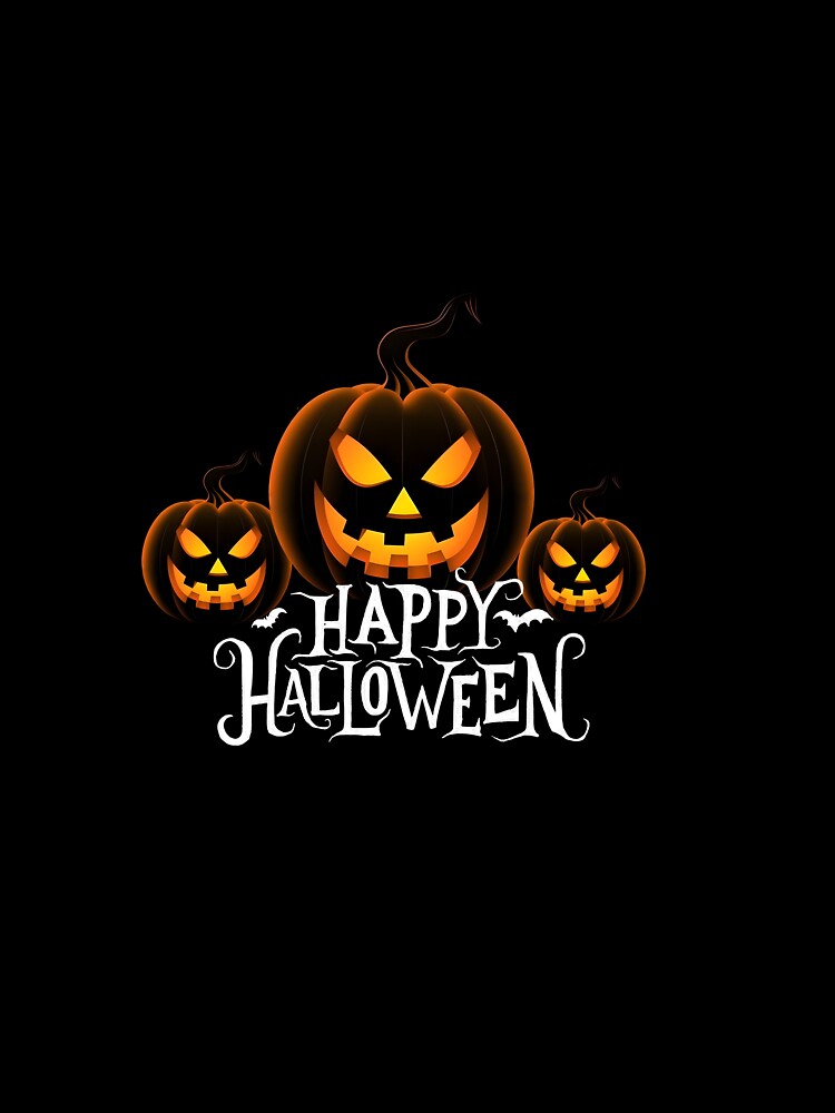 Spooky Jack o' Lanterns Halloween white letters by Remek-Design