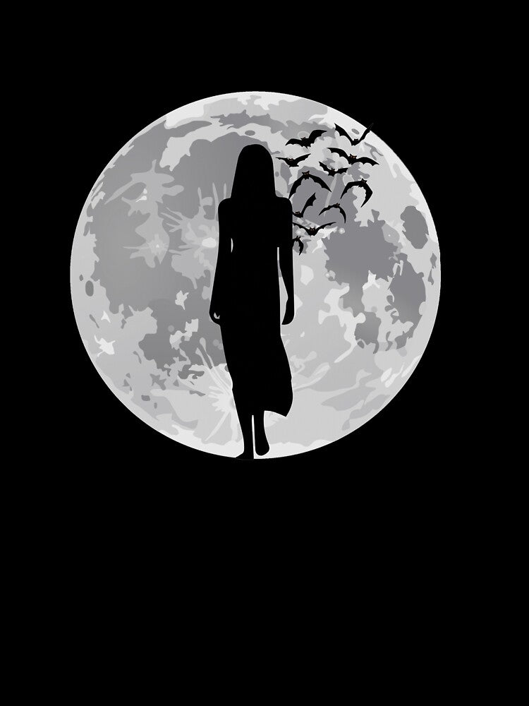Dark Feminine Moon Aesthetic – Gothic Night Silhouette by Digicraft-shop