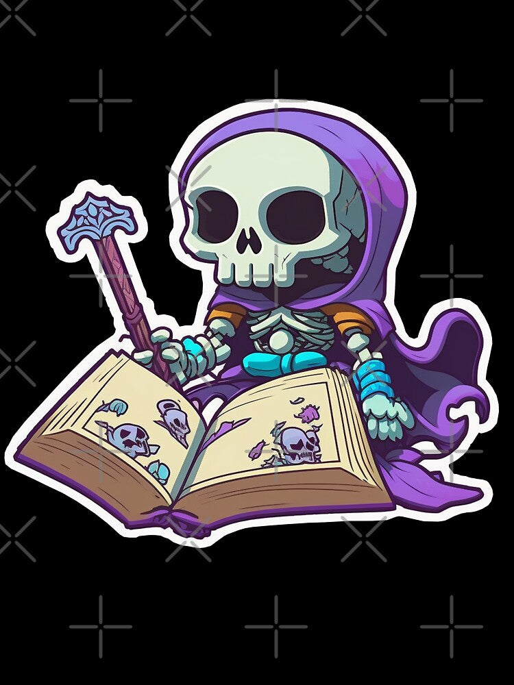 Sticker Skeleton reading book by xhemojashari