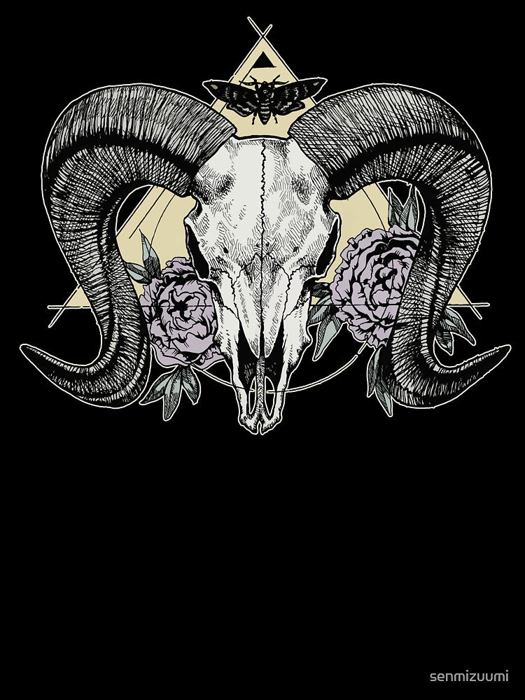Ram Skull Color by senmizuumi