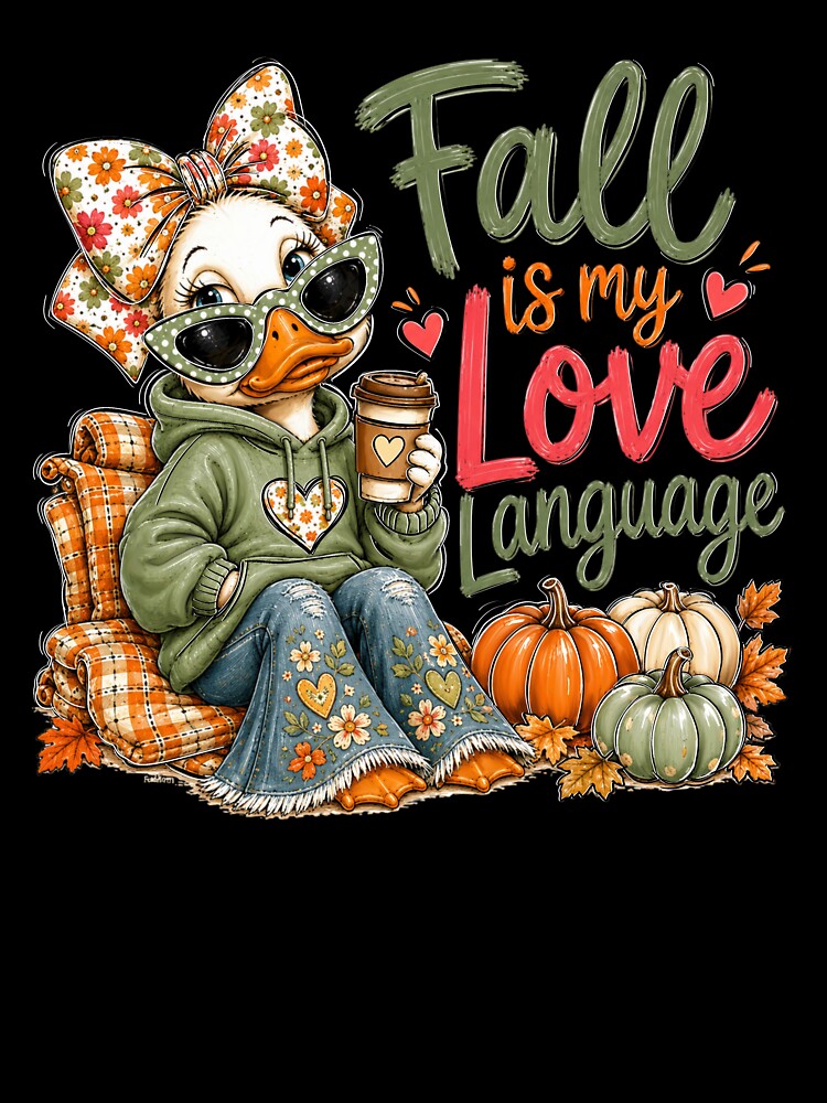 Fall Is My Love Language Cute Duck by gigizTz