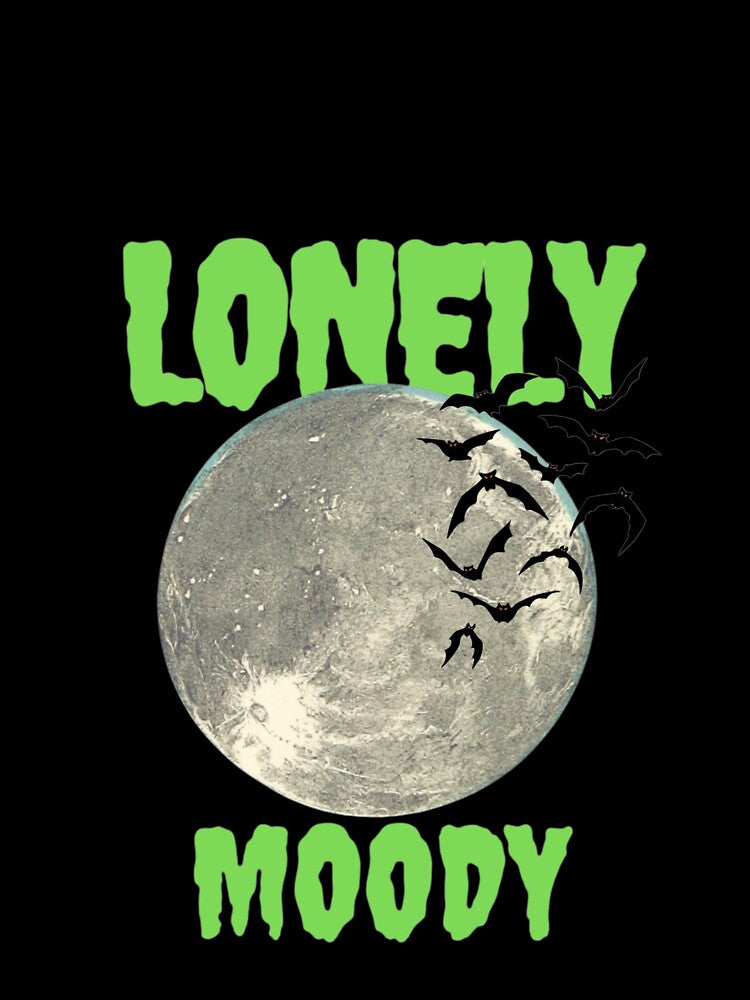 Lonely Moody Aesthetic Gothic Moon and Bats by Xyshope