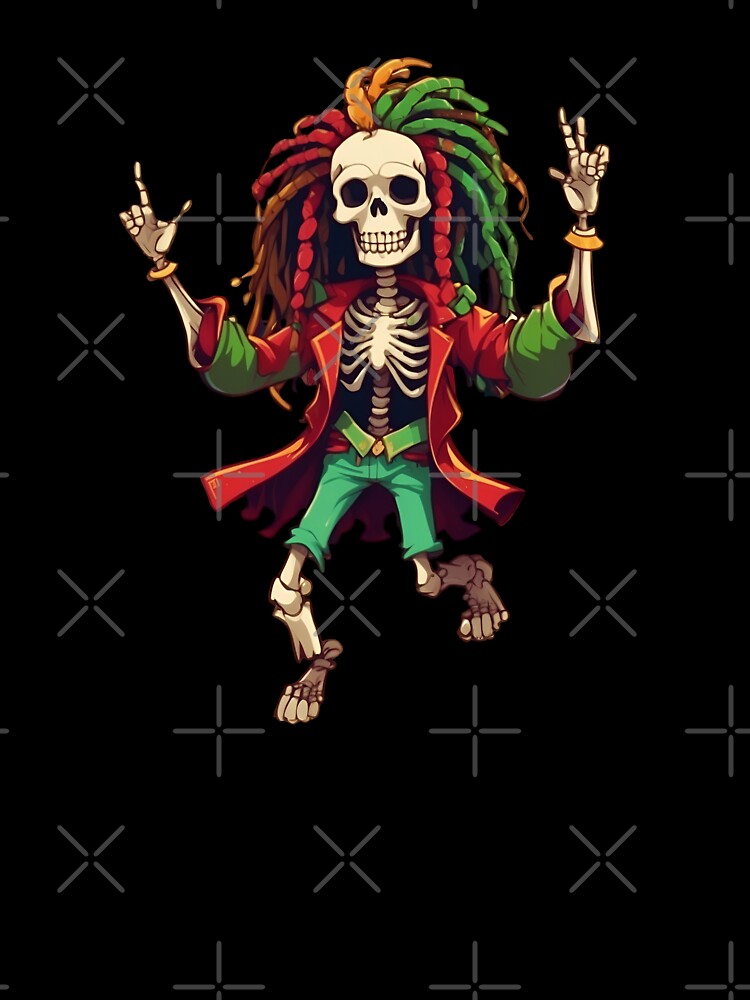 Dancing Dreadlock Skeleton by reggaeartgifts