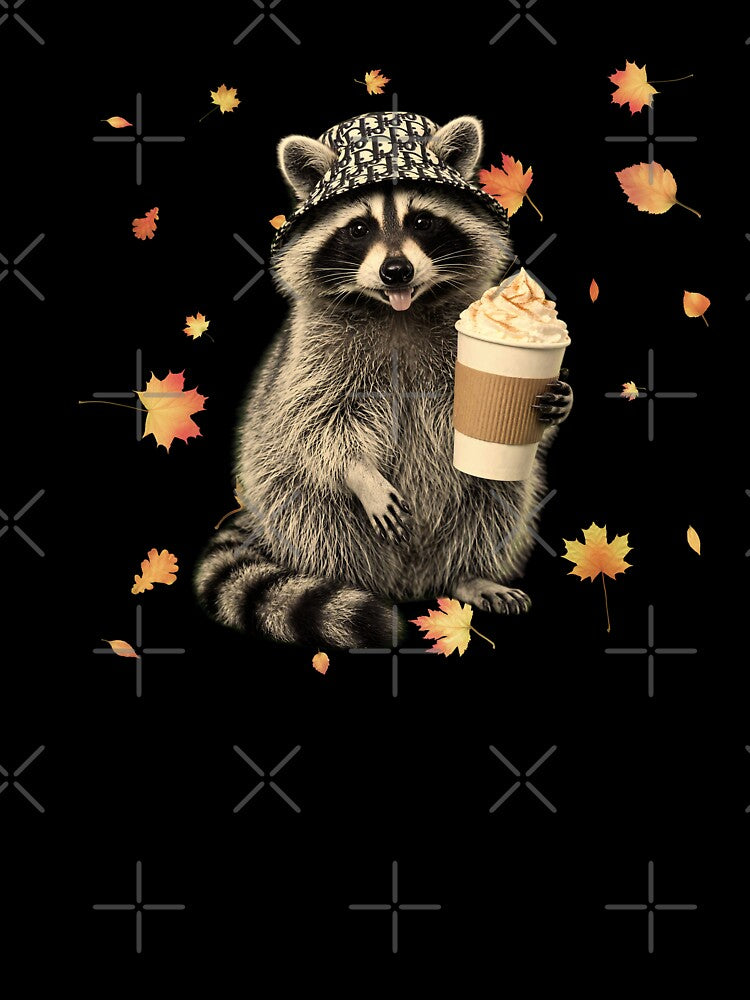 Cute Fall Raccoon Pumpkin Spice Latte - Cozy Autumn PSL by Neurospicy Trolls