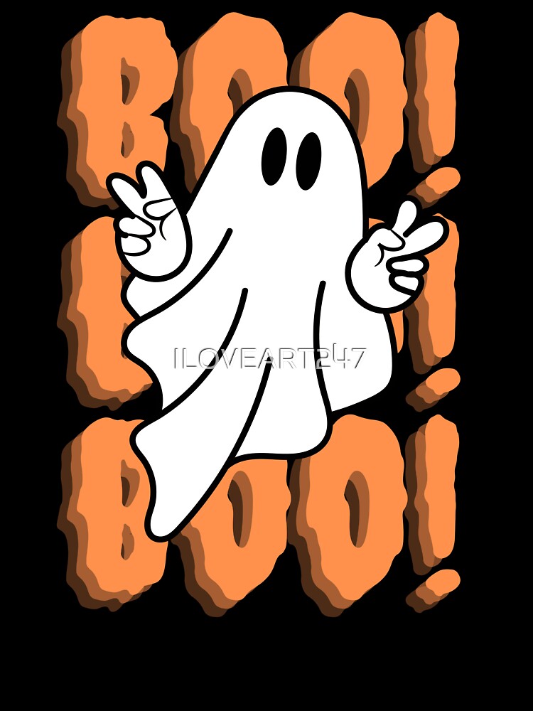 Ghost Peace Sign With Boo! Background by ILOVEART247