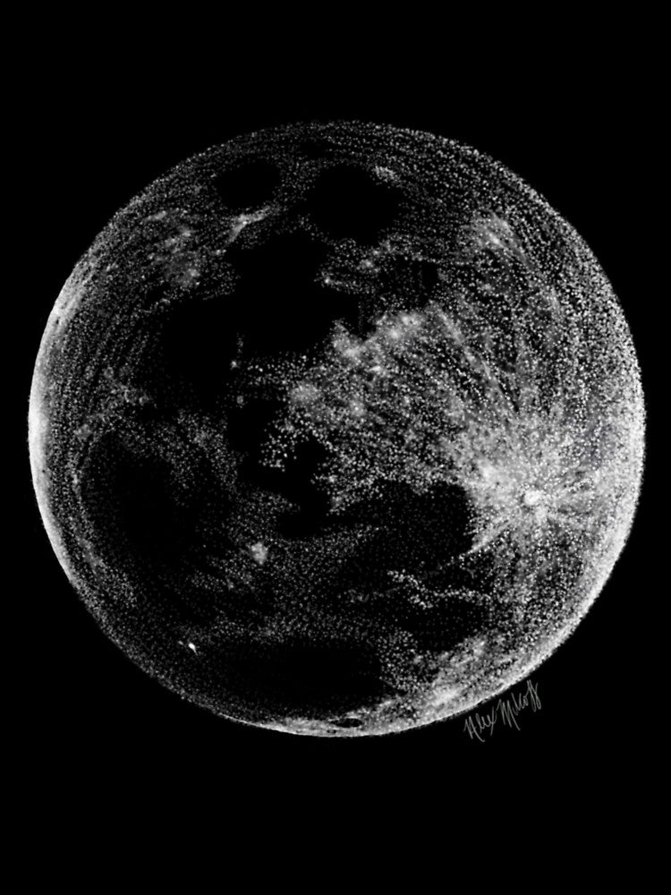 Stipple Moon -- Original Art by alexanderleeart