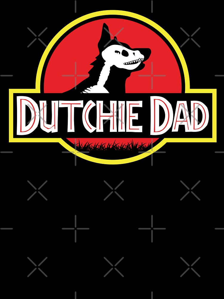 (For Dark Background) Jurassic Dutch Shepherd Dad by More Cute Dogs