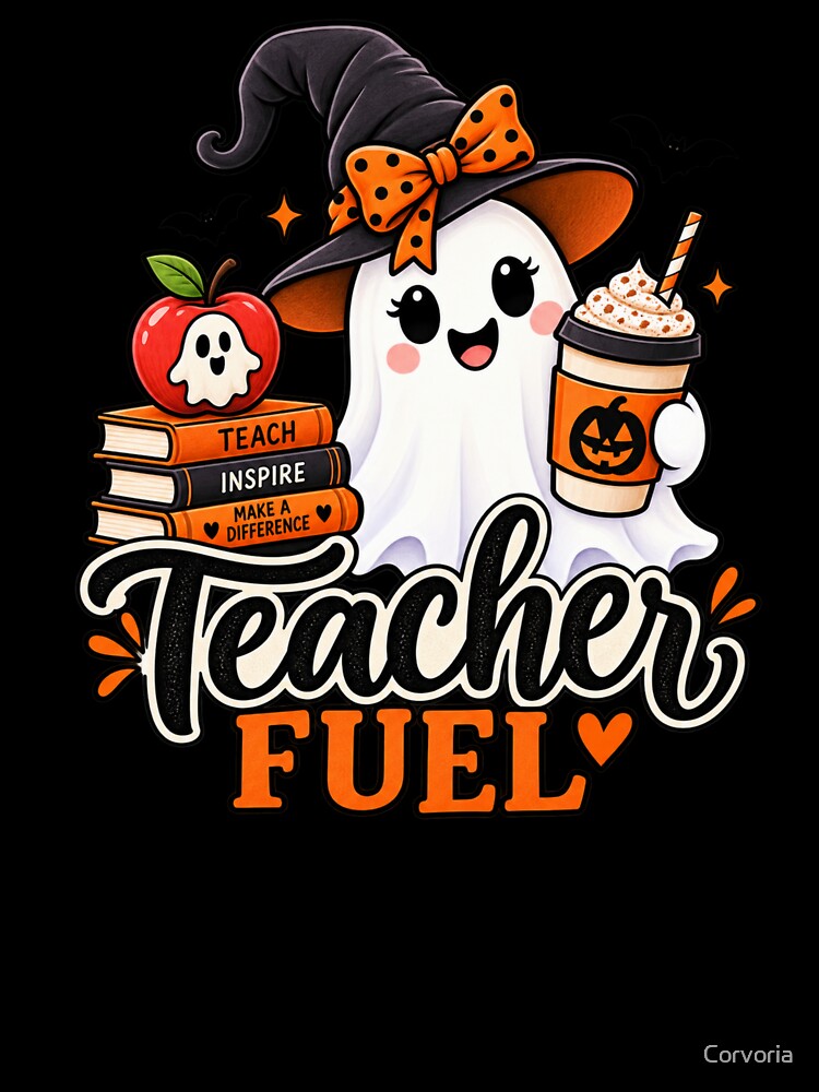 Teacher Fuel Halloween Teacher Coffee Gift Cute Ghost Style by Corvoria