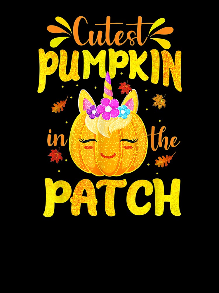 Cutest Pumpkin In The Patch Pumpkin Unicorn Girls Kids by Jonathanhagerst