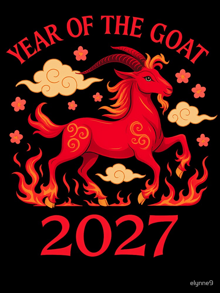 Year Of The Goat 2027: Chinese Zodiac Lunar New Year Art by elynne9