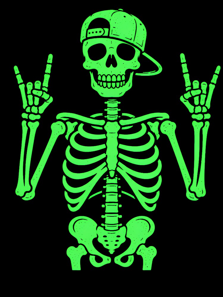 Neon Green Skeleton Snapback Halloween Streetwear by Artbyrome