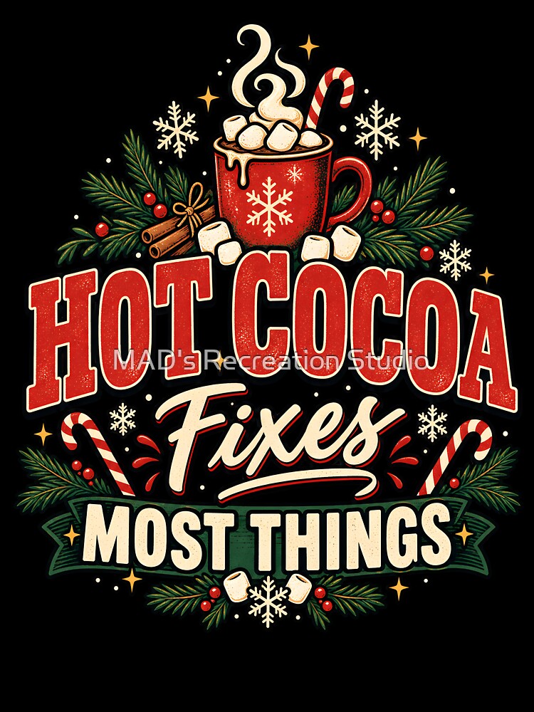 Hot Cocoa Fixes Most Things – Cozy Christmas Humor by  MAD's Recreation Studio