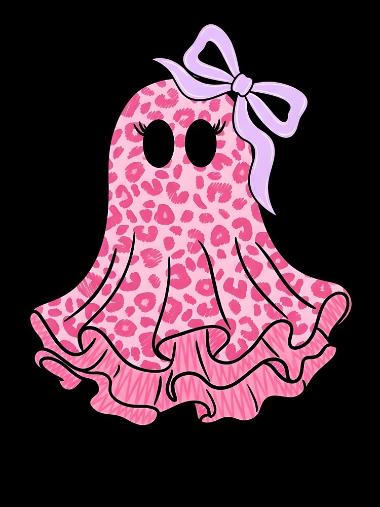Cute Pink Leopard Ghost Girls Halloween by KroghDs