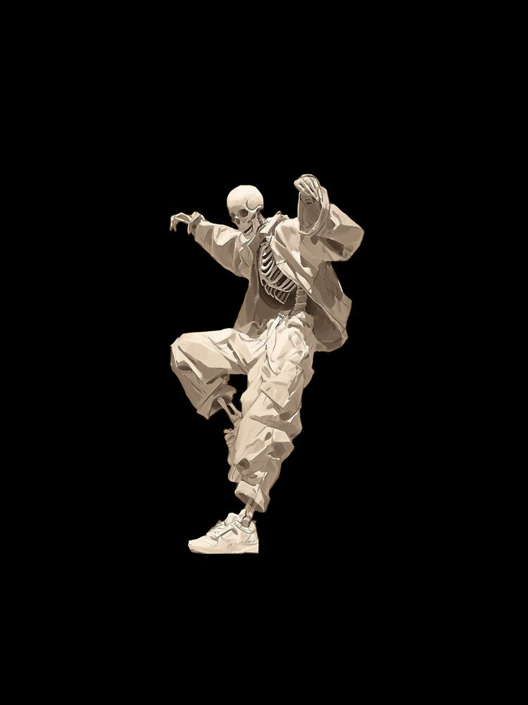 Dancing Skeleton Streetwear Graphic - Anime Hip Hop Street Dance Skeleton Illustration by GrimNest