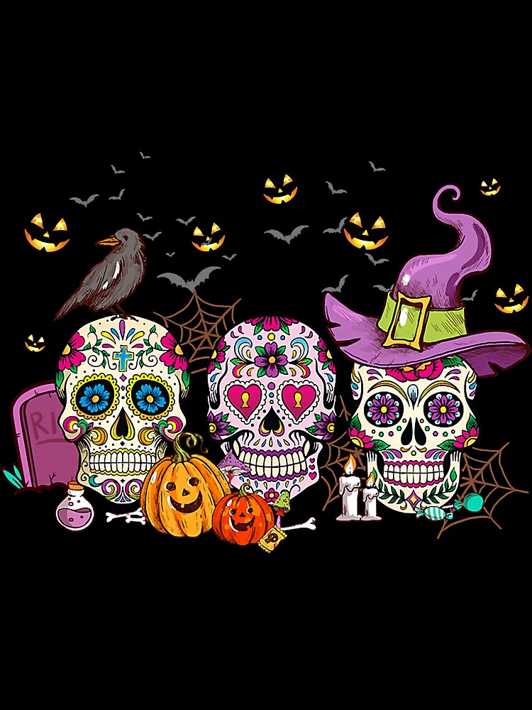 Three Sugar Skull Funny Custome by YesterDayCheck
