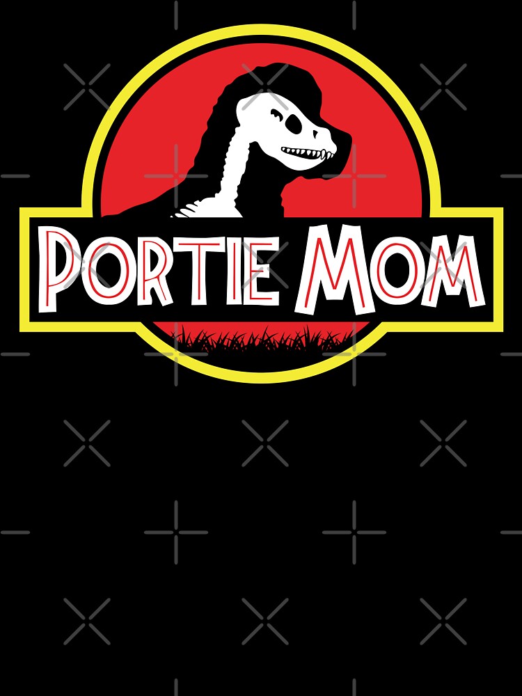 (For Dark Background) Jurassic Portuguese Water Dog Mom by More Cute Dogs
