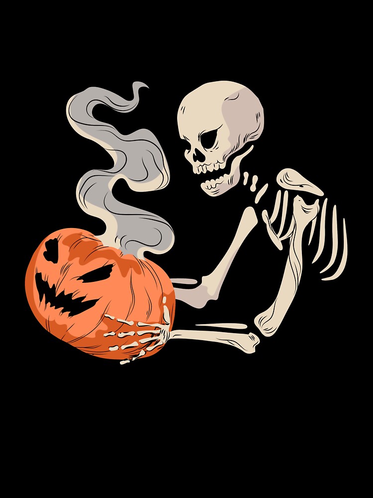 Skeleton with pumpkin head by Livingcreative