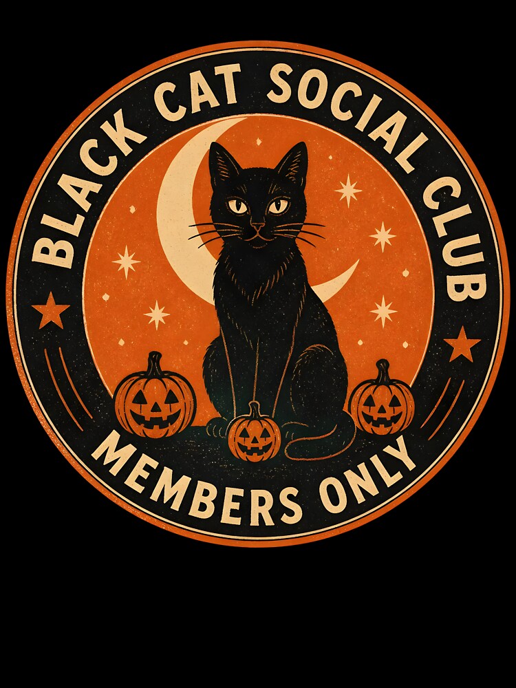 Black Cat Social Club Halloween Vintage by LiviuGligoros