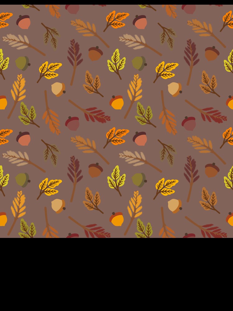 Autumn Acorns and Leaves Pattern Brown Throw Pillow Design by FestivityFinds